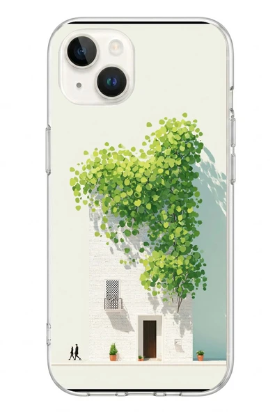 Le Balvo İphone 13/14 Uyumlu Sarmaşıklı Ev Baskılı Silikon Kılıf ürün görseli 1