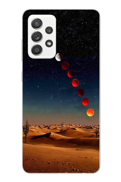 Le Balvo Samsung Galaxy A52 Uyumlu Ayın Geçişi Baskılı Silikon Kılıf ürün görseli 1