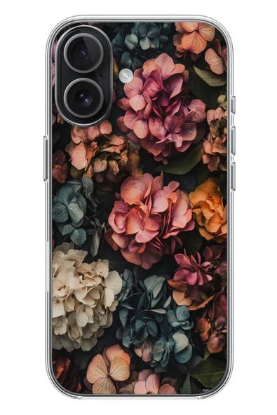 Le Balvo İphone 17 Uyumlu Koyu Çiçekler Baskılı Silikon Kılıf ürün görseli 1