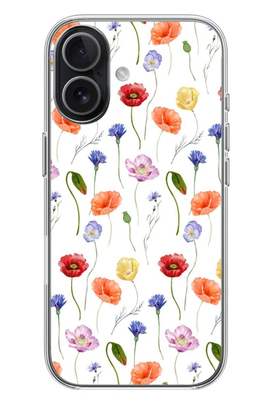 Le Balvo İphone 17 Uyumlu Sade Tek Çiçekler Baskılı Silikon Kılıf ürün görseli 1