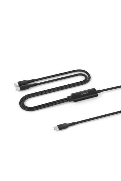 CAC004HQ1.5MBK Boostcharge Pro 140W Usb-C To Dual Usb-C Örgülü Kablo 1.5M - Siyah ürün görseli 1