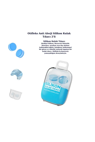 OTİFLEKS SİLİKON KULAK TIKACI 2 Lİ ürün görseli 1
