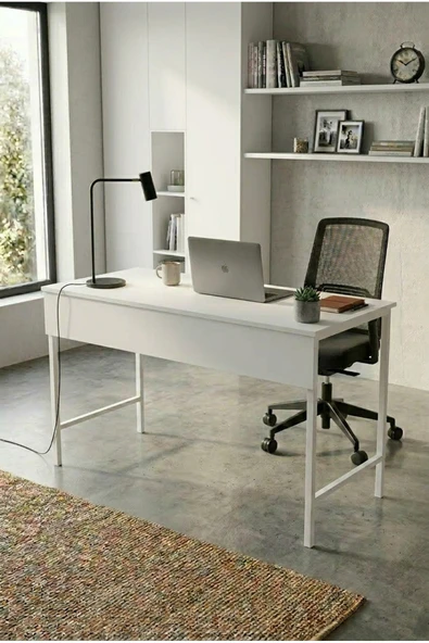 papi-co Forge Lite Çalışma Masası 140x60 cm Metal Ayaklı Bilgisayar Masası Modern Ofis ve Genç Odası Masası ürün görseli 1