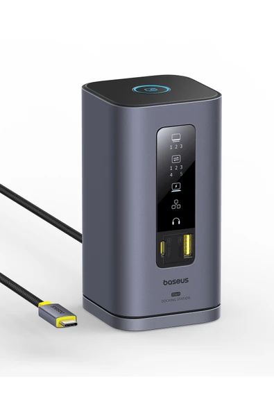 Spacemate Serisi 11'i 1 arada Dock Station 3 Monitör, 2 x HDMI 1 x DP 4K @ 60Hz, 3 x USB-A/C 10 Gbps, 1 Gbps Ethernet, 100 W PD ürün görseli 1