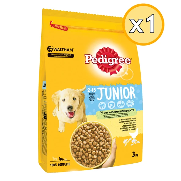 Pedigree Kümes Hayvanlı ve Sebzeli Yavru Köpek Maması 3 Kg 1 Adet ürün görseli 1
