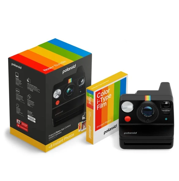 Polaroid Now Plus Gen3 Kamera (Siyah) ve Renkli Film Paketi ürün görseli 1