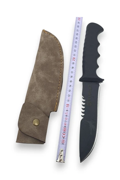 SürLaz El Dövmesi Kara Çelik Outdoor Kamp Bıçağı Kılıf Hediyeli ürün görseli 1