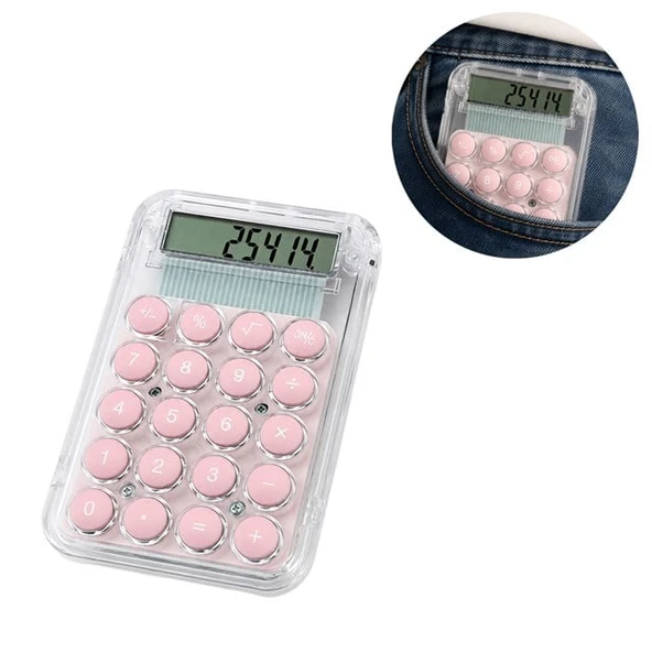 Powermaster PM-25414 Pembe Mini Hesap Makinesi ürün görseli 1