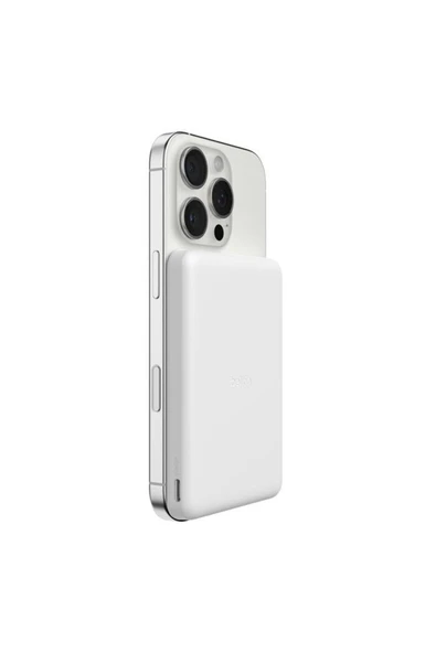 BPD010HQWH BoostCharge 5.000 mAh MagSafe Uyumlu 15W Kablosuz Slim Powerbank - Beyaz ürün görseli 1