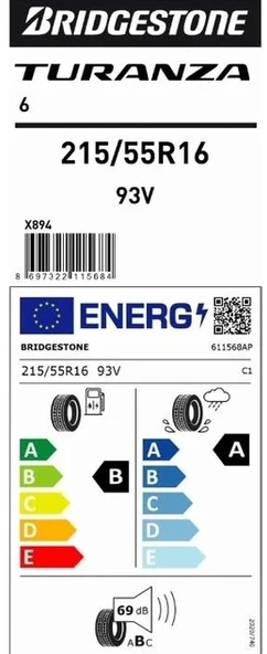 BRIDGESTONE TURANZA 6 215/55R16 97V Yaz Lastiği - 2026 - Resim 2