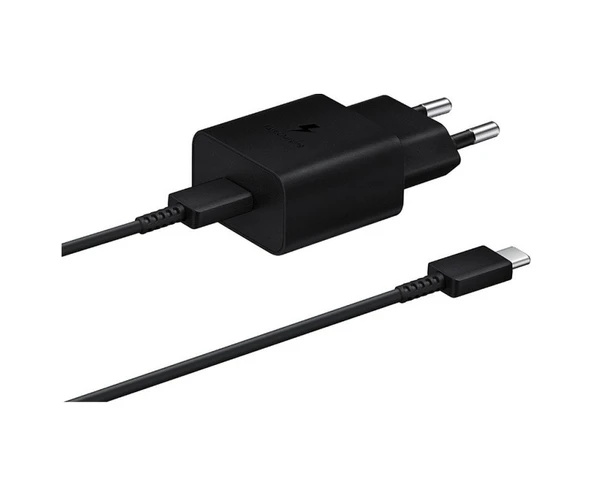 Samsung Uyumlu 15W PD Type-C To Type-C Şarj Aleti Siyah ürün görseli 1