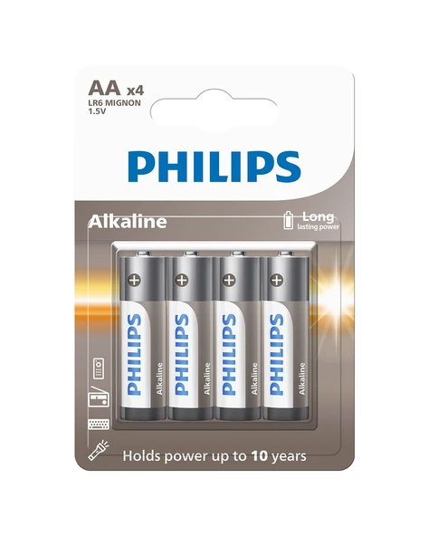 Philips Alkaline Aa Kalem Pil 1.5V - LR6A4B/10 - 4'lü Paket ürün görseli 1
