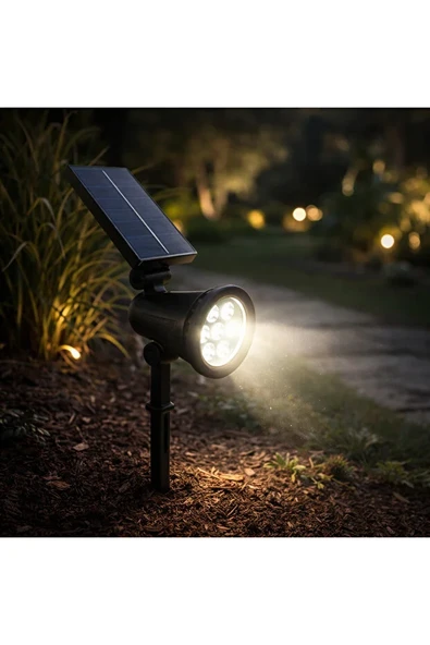 Solar LED Bahçe Armatürü 20W IP65 Güneş Enerjili Bahçe Aydınlatma 6500K Beyaz Işık ürün görseli 1
