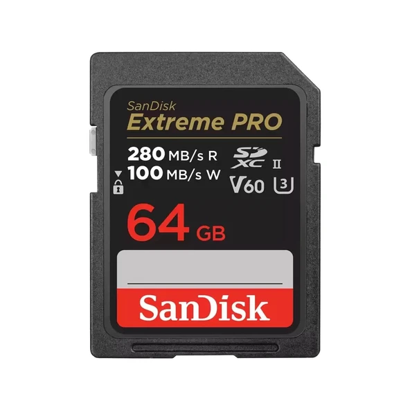 SanDisk Extreme Pro SDXC UHS-II Card - 64 GB ürün görseli 1
