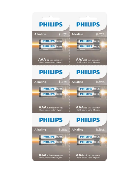 Philips Alkalin Aaa İnce Kalem Pil 1,5V - LR03A12S/10 - 12'li Kartela ürün görseli 1