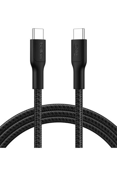 Eco Örgülü USB-C - USB-C Kablosu, 2 m, 240 W, Yumuşak, Esnek Hızlı Şarj Kablosu, iPhone 16, ürün görseli 1