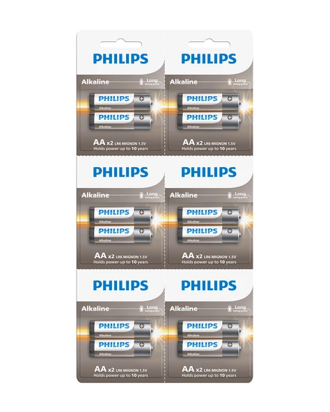 Philips Alkalin Aa Kalem Pil 1.5V - LR6A12S/10 - 12'li Kartela ürün görseli 1