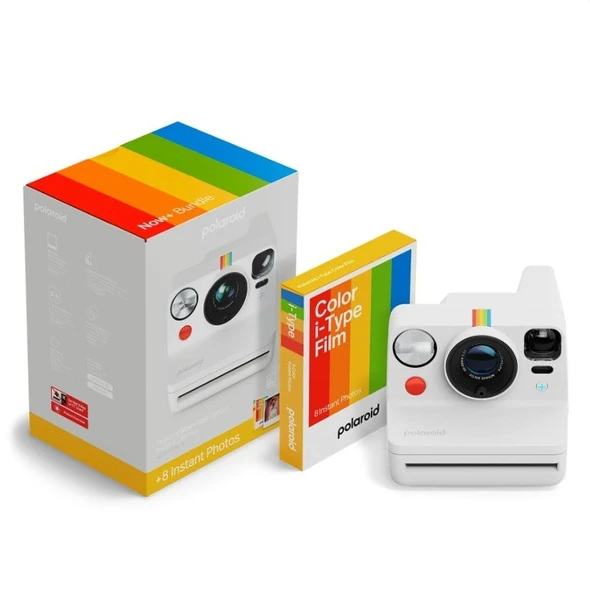 Polaroid Now Plus Gen3 Kamera (Beyaz) ve Renkli Film Paketi ürün görseli 1