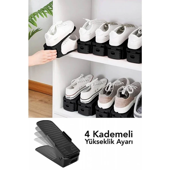 Piev Ayarlanabilir Ayakkabı Rampası Dolap İçi Düzenleyici Organizer 12 li ürün görseli 1