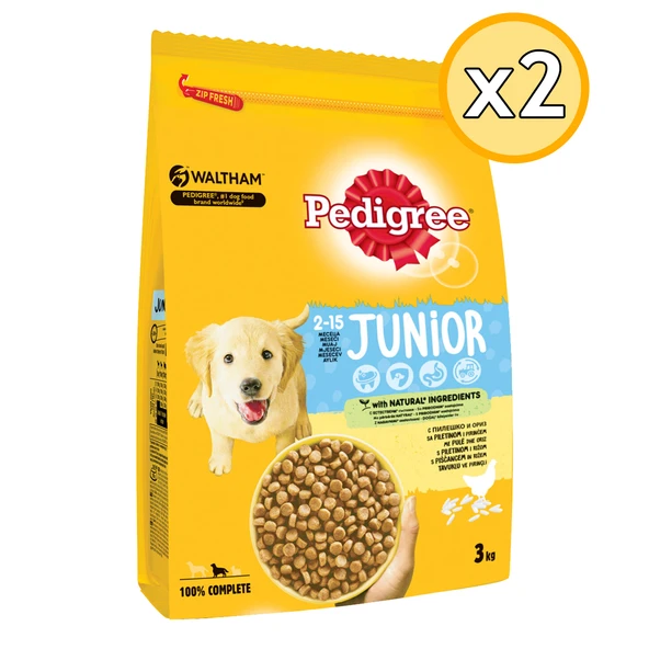Pedigree Kümes Hayvanlı ve Sebzeli Yavru Köpek Maması 3 Kg 2 Adet ürün görseli 1