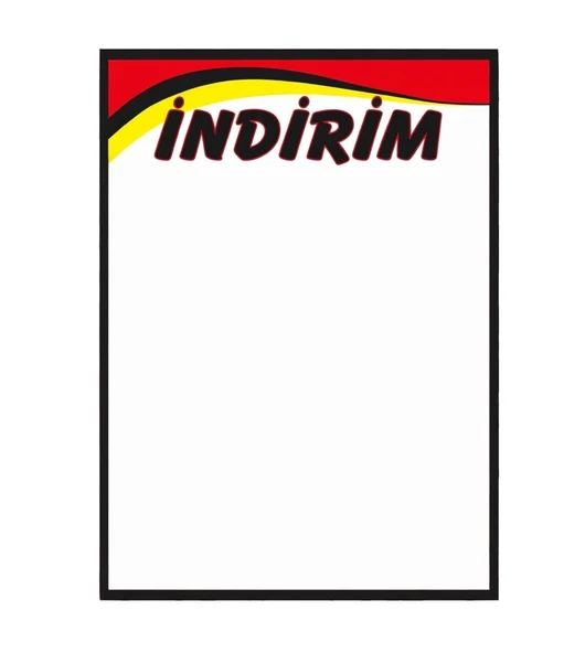 Market İndirim Afişi Kuşe Kağıt 32x45 cm 50 li Pk. ürün görseli 1