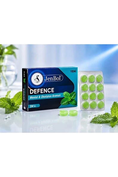 JENBOL DEFENCE MENTOL+OKALİPTUS PASTİL 24 DROPS ürün görseli 1