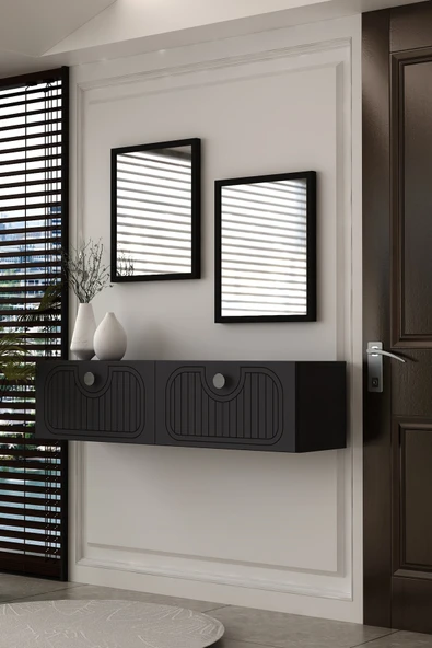 Dekortis Home Dekor 120DHDDR3AG HERA LAZER DESENLİ DRESUAR ANTRASİT-GÜMÜŞ ürün görseli 1