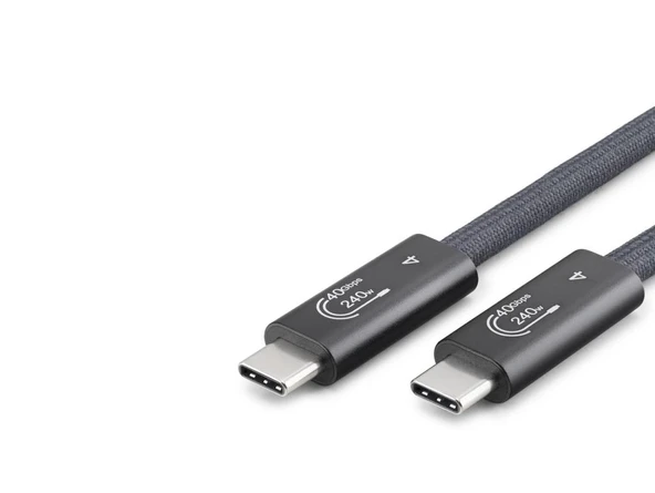 Type-C Usb4 40 Gbps 240W 8K 60 Hz Şarj Ve Data Kablosu 0.5 M Siyah HDX7885 ürün görseli 1