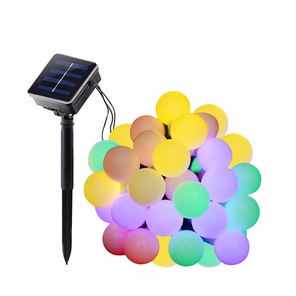 Solar Güneş Enerjili Dış Bahçe Top Aydınlatma 6,5Metre 35 Led Çok Renkli ürün görseli 1