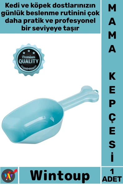 #MamaKepçesi Dayanıklı Plastik Ergonomik Saplı Kemik Desenli Tasarım Şık Pet Kedi Köpek Mama Kepçesi ürün görseli 1