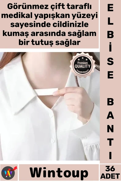 #Bant Şeffaf Çift Taraflı Vücut Giysi Dekolte Yaka Kravat Bluz Kıyafet Elbise Sabitleyici Bant 36'lı ürün görseli 1