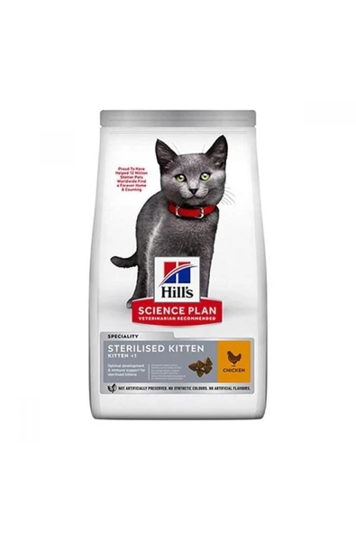 HİLLS KİTTEN STERİLİSED TAVUK ETLİ YAVRU KEDİ MAMASI 1,5KG ürün görseli 1