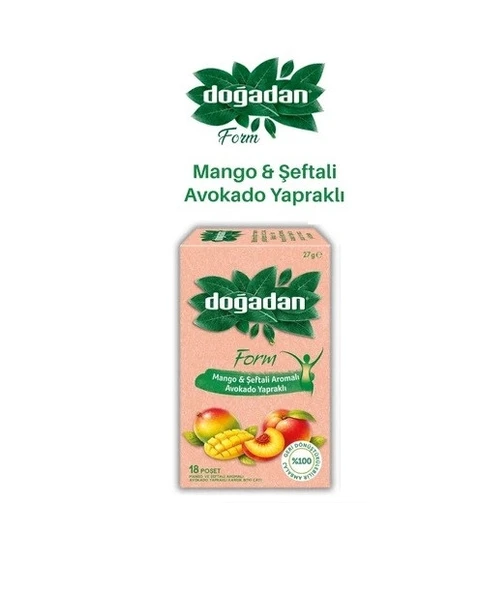 DOĞADAN FORM MANGO&ŞEFTALİ AROMALI AVOKADO YAPRAKLI BİTKİ ÇAYI 18 SÜZEN POŞET 27G ürün görseli 1