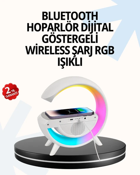 15W Hızlı Şarj Destekli Led Atmosfer Işığı Alarm Fonksiyonlu Lamba ürün görseli 1