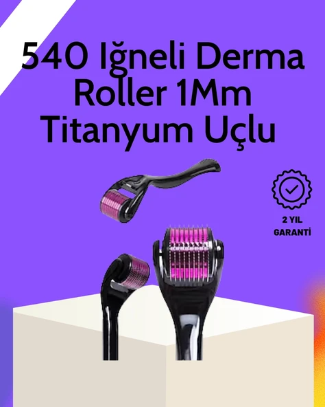 Evde Güvenli Kullanım İçin Titanyum Derma Roller – Siyah Saplı ürün görseli 1