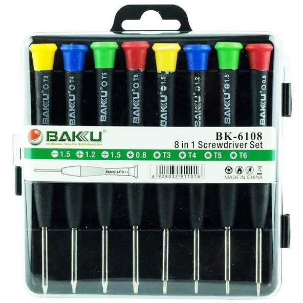 Baku Bk-6108 Hassas 8 Parça Tornavida Seti ürün görseli 1