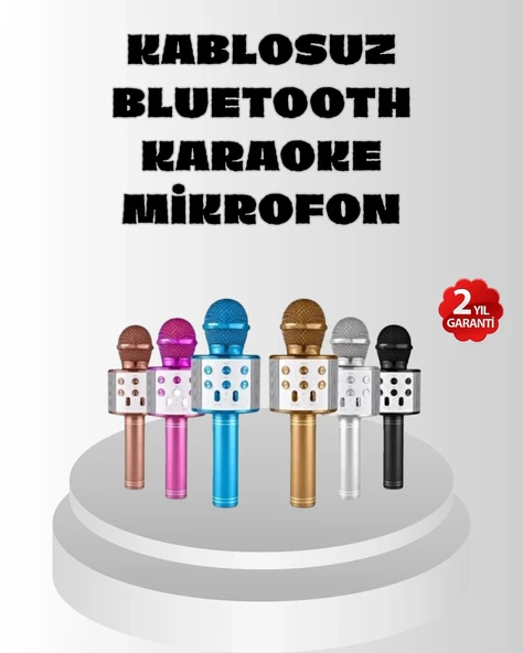 Kablosuz Bluetooth Karaoke Mikrofon Yankı Efektli ürün görseli 1