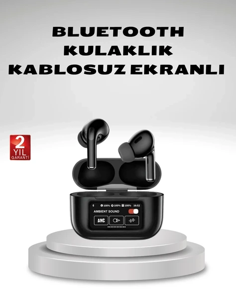Aktif Gürültü Engelleme (Anc) Kablosuz Bluetooth Kulaklık – Dijital Ekranlı, Dokunmatik Uzun Pil Ömürlü ürün görseli 1