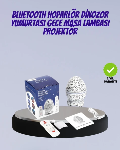 Bluetooth Bağlantılı Dinozor Yıldız Projektör Gece Lambası Uyku Yardımcısı ürün görseli 1