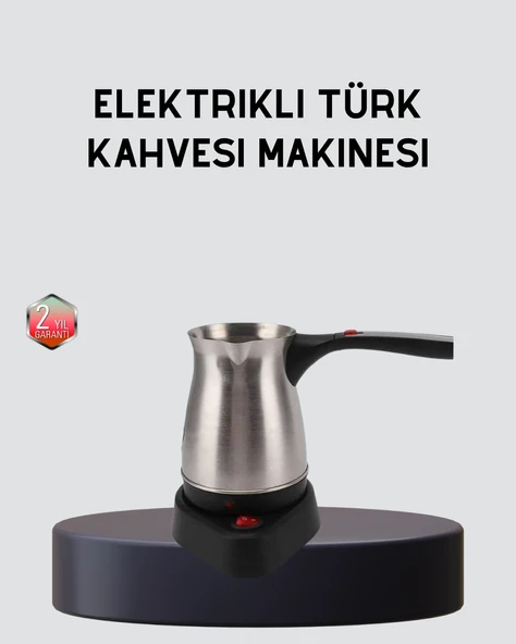 Elektrikli Türk Kahvesi Cezvesi 800W Kablosuz Döner Tabanlı ürün görseli 1