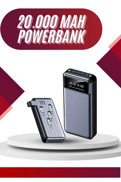 4 Çıkışlı 20.000 Mah Uzun Pil Ömürlü Taşınabilir ürün görseli 1