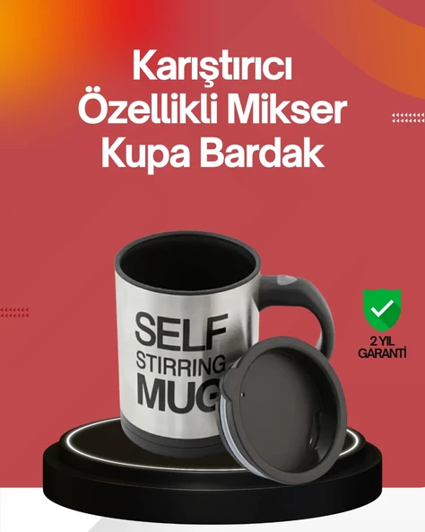 Kendi Kendini Karıştıran Termos Kupa | Güçlü Motor Çift Katmanlı Isı Koruma ürün görseli 1
