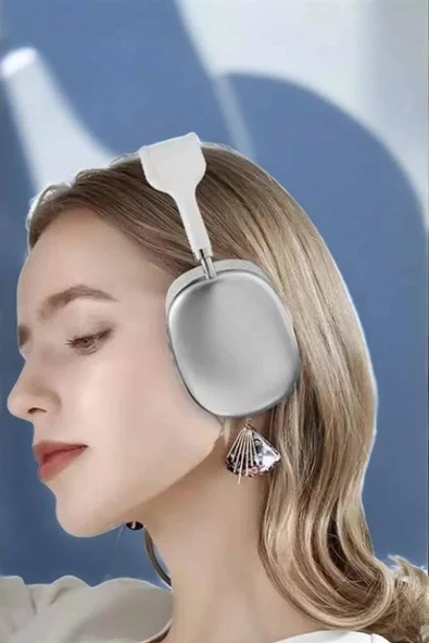 P9 Kablosuz Kulak Üstü Bluetooth Kulaklık Beyaz Yüksek Ses Kaliteli ürün görseli 1