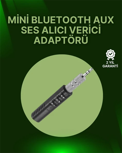 Bluetooth 4.1 Ses Alıcısı | 3.5Mm Girişli Hoparlör & Kulaklıklar İçin Kablosuz Dönüştürücü ürün görseli 1