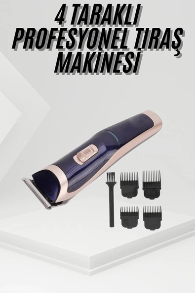 Tıraş Makinesi 4 Başlıklı Paslanmaz Çelik Bıçaklı Tüm Saç Tiplerine Uygun ürün görseli 1