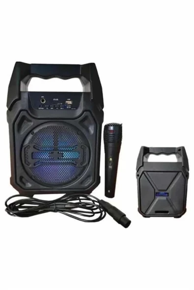 Karaoke Mikrofonlu Fm Radyolu Bluetooth Hoparlör Yüksek Ses Kaliteli ürün görseli 1