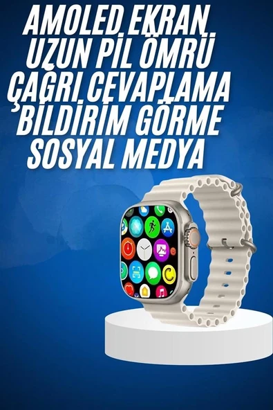 Yeni Nesil Bluetooth Bağlantılı Akıllı Saat Sosyal Medya Girişli Uyku Takibi ürün görseli 1