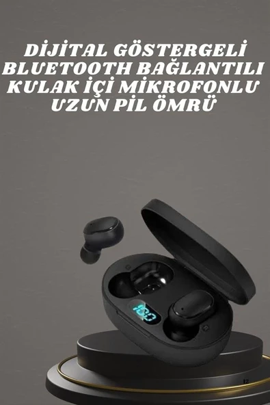 Kulaklık Dijital Göstergeli Bluetooth Bağlantılı Kablosuz Kulak İçi Mikrofonlu Dokunmatik ürün görseli 1
