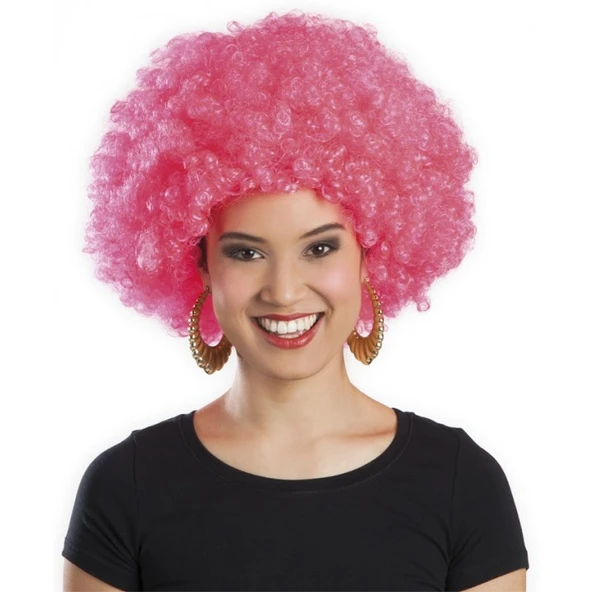 Pembe Renk Kıvırcık Afro Bonus Peruk ürün görseli 1
