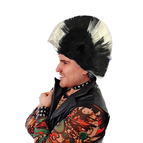 Mohican Mohawk Punk Peruk - 70 Li 80 Li Yıllar Peruk Model 5 ürün görseli 1